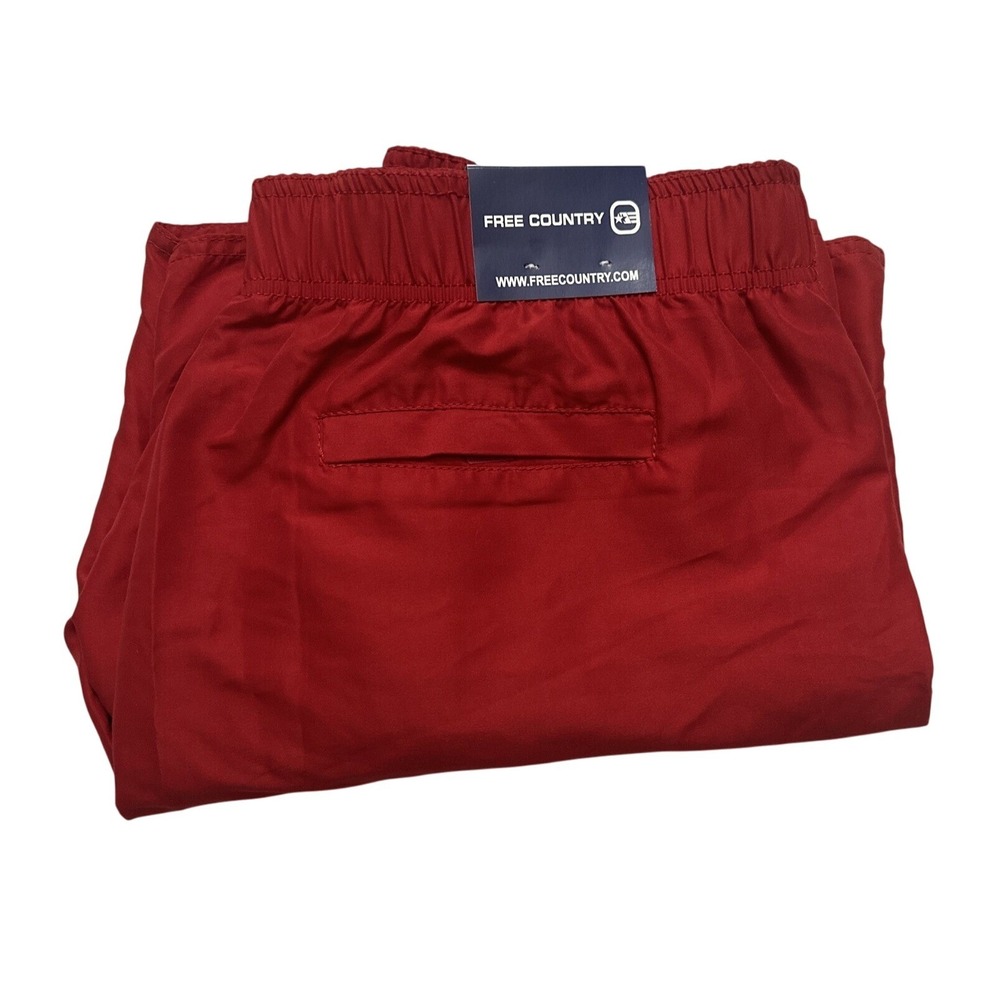 Free Country Men's Swim Trunks Board Shorts Red Men's Large L‎